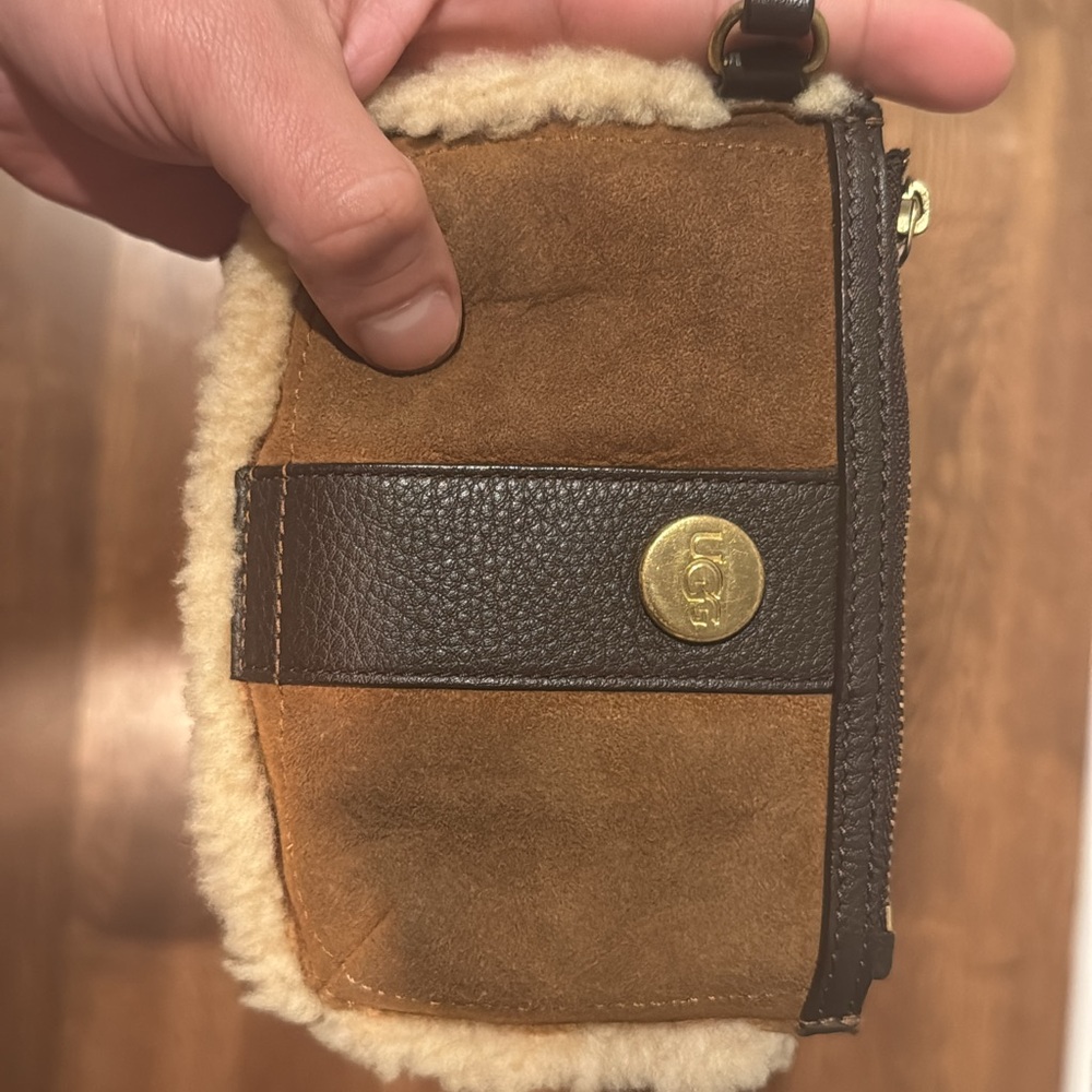 UGG Brown and Tan Shearling Wallet